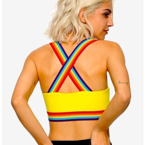 Hot Topic SpongeBob SquarePants Rainbow Sports Bra - Picture 2 of 7